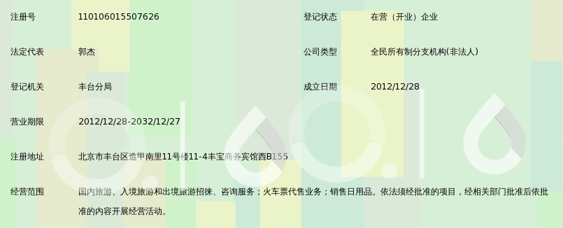 中国铁道旅行社北京丰台造甲街门市部_360百科